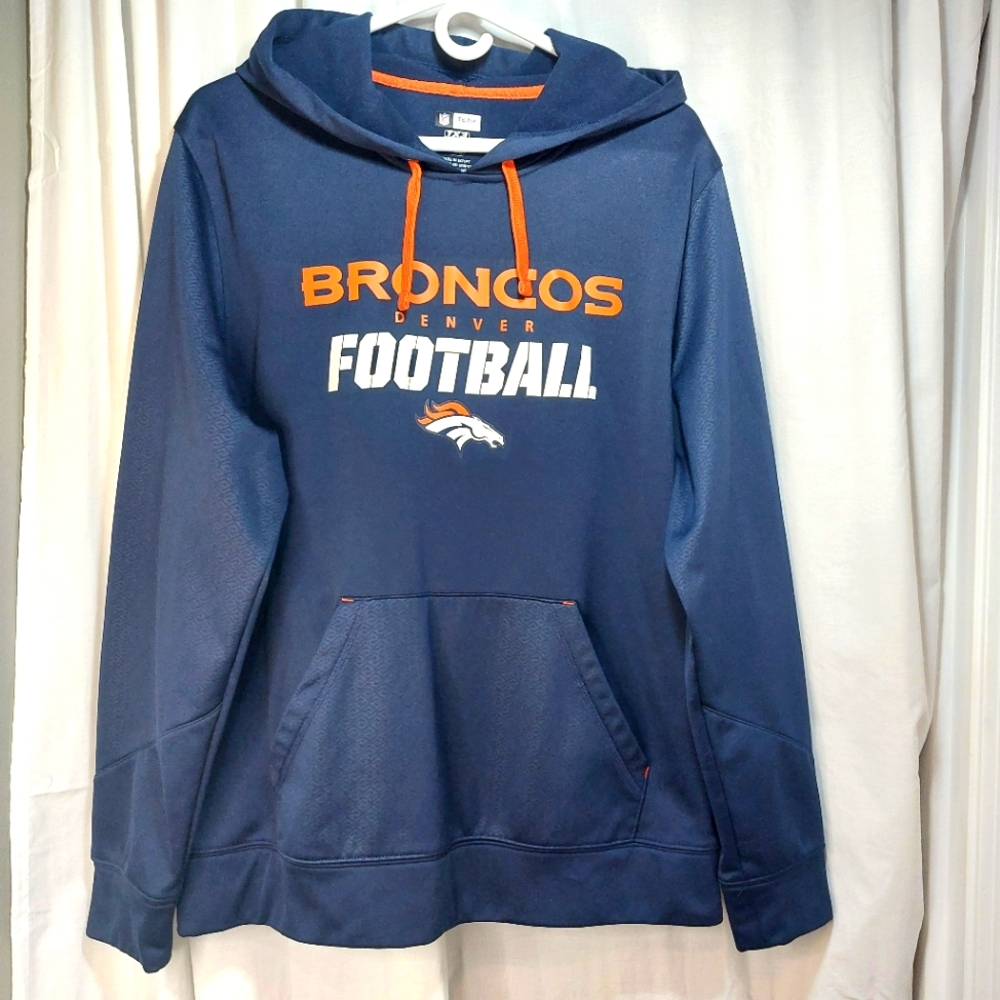 Denver Broncos Hoodie Mens L Blue NFL Team Apparel TX3 Warm
